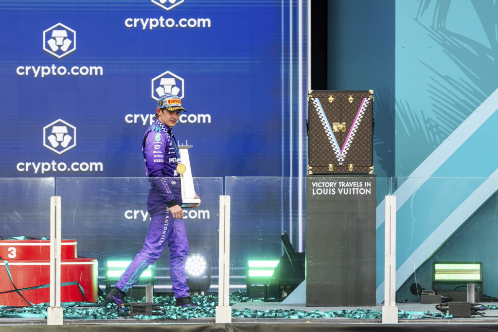 LOUIS VUITTON_MIAMI GRAND PRIX 2026_PODIUM VISUAL. PHOTO COURTESY OF LOUIS VUITTON.