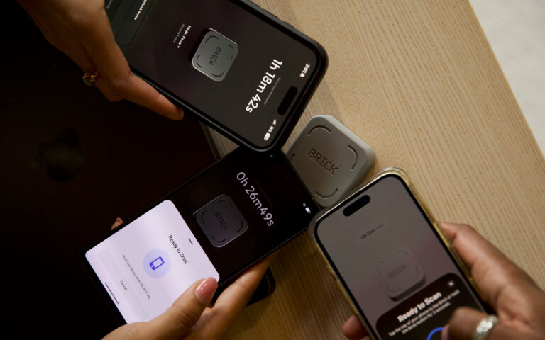 Three iPhones connecting to Brick. Photo courtesy of Brick.