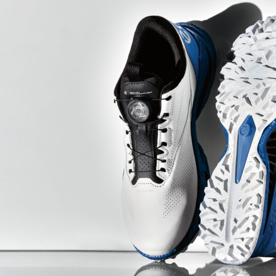 ECCO Golf BIOM C5. Photography by Marc Santos (Westside Studio); Prop Styling by Suzanne Campos (P1M); Styling by Haley Dach; Photo Assistant: Sara Fleiszig