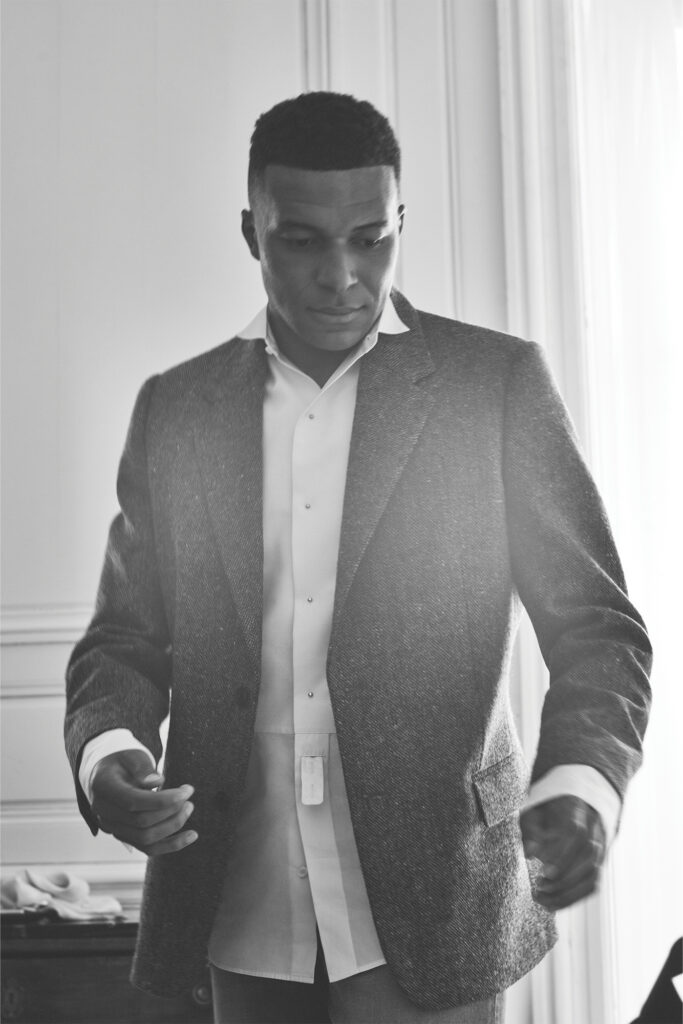 Kylian Mbappé for Dior Spring-Summer 2026. Photography by David Sims.