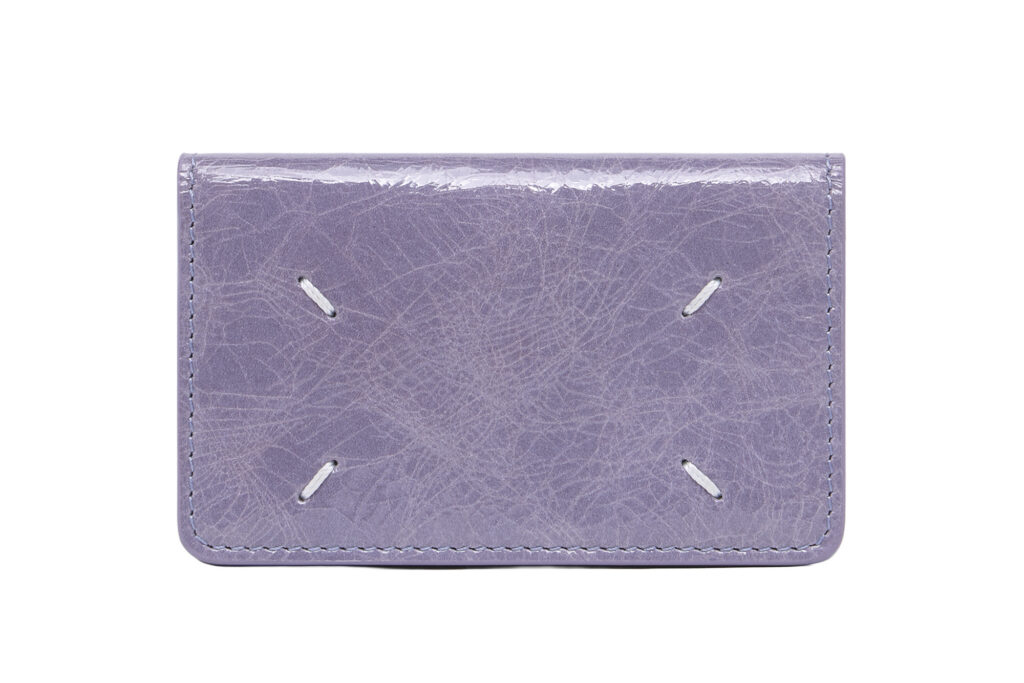 Maison Margiela Embossed Grainy Leather Holder Clip 2 in Lilac. Photo retrieved from SHARP Summer 2026.