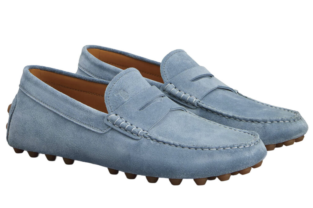 Blue driving loafers for men. Photo courtesy of Tod's Shoes 