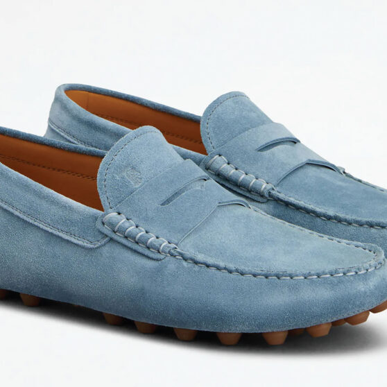 Blue driving loafers for men. Photo courtesy of Tod's Shoes
