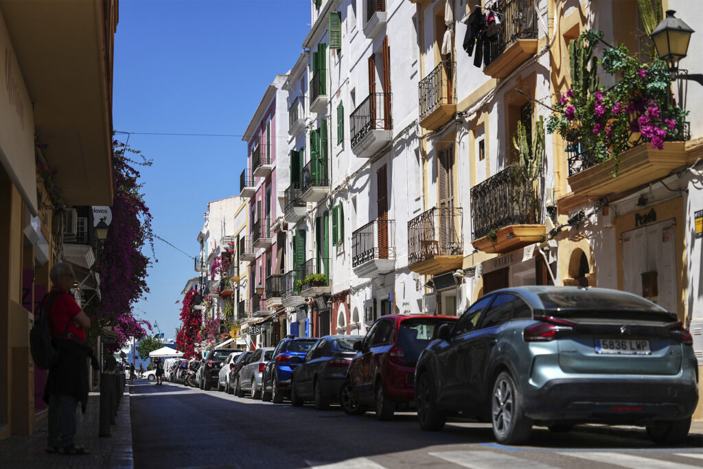 IBIZA, SPAIN - MAY 28: A general view of Ibiza Old Town during the E1 Ibiza Showrun 2026 presented by Bombay Sapphire on May 28, 2026 in Ibiza, Spain. (Photo by Alex Bierens de Haan/Getty Images for E1 Series)