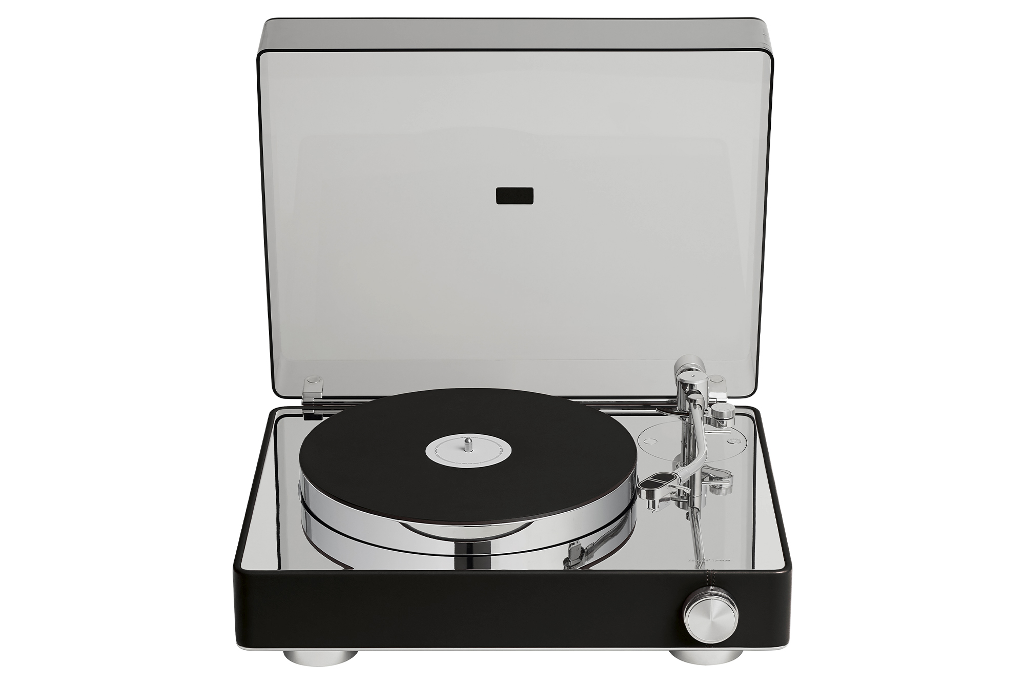 Platines vinyle 33 et 45 tours Hermès Turntable en chrome poli miroir et veau Swift - Collection PE26 - Hermès © Studio des Fleurs (2)