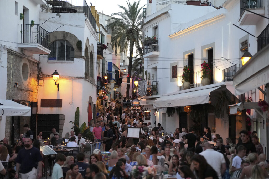 IBIZA, SPAIN - MAY 27: A general view of Ibiza Old Town during the E1 Ibiza Showrun 2026 presented by Bombay Sapphire on May 27, 2026 in Ibiza, Spain. (Photo by Alex Bierens de Haan/Getty Images for E1 Series)