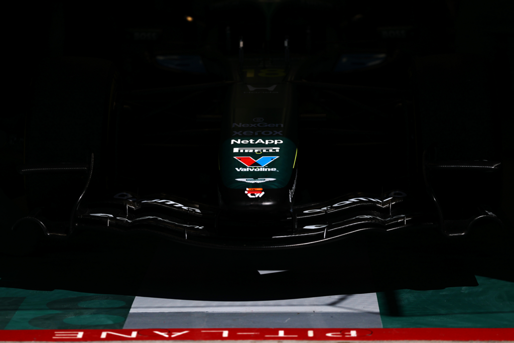 aston martin f1 on track