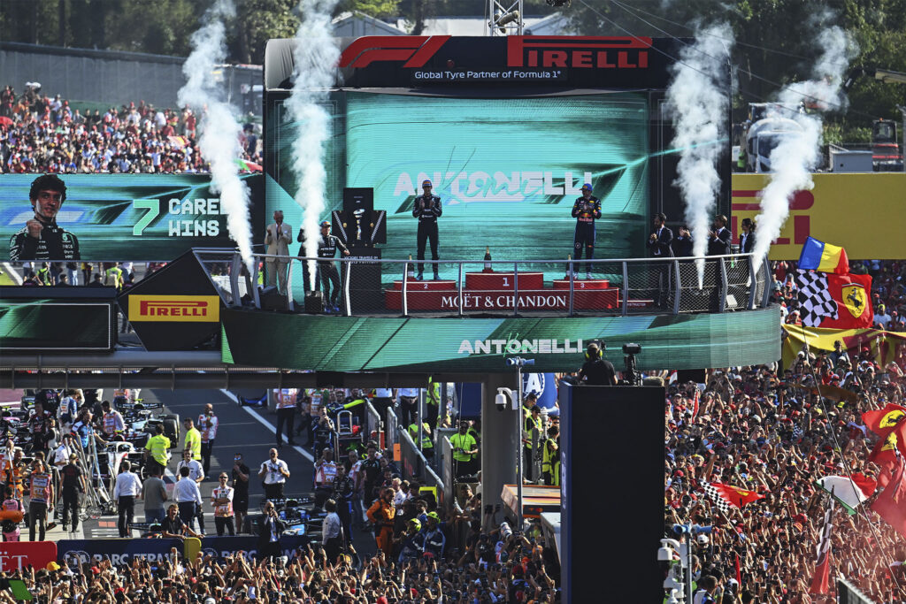 Formula 1 - Mercedes-AMG PETRONAS F1 Team, Italian Grand Prix 2026. Kimi Antonelli, George Russell