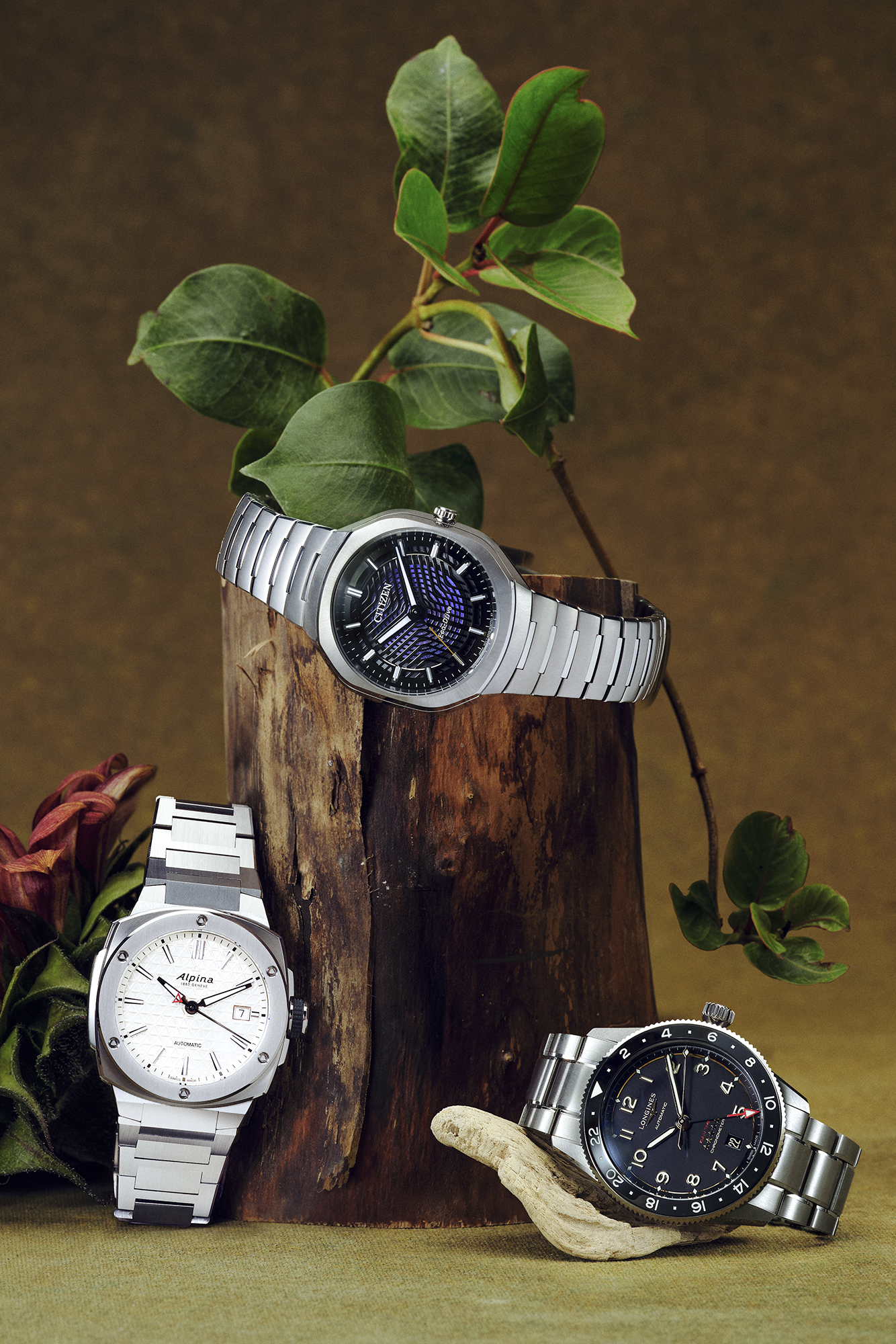 ALPINA ALPINER EXTREME AUTOMATIC, $3,995. CITIZEN ECO-DRIVE PHOTON, $1,395. LONGINES SPIRIT ZULU TIME, $6,000.