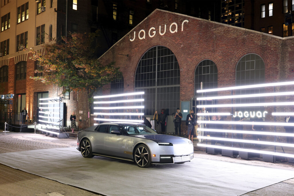 JAGUAR TYPE 01 Reveal in New York City - Inside NEW YORK, NEW YORK - OCTOBER 06: A view of the 2028 Jaguar Type 01 during the JAGUAR TYPE 01 Reveal in New York City at Storied NYC on October 06, 2026 in New York City. (Photo by Dimitrios Kambouris/Getty Images for JAGUAR Land Rover)