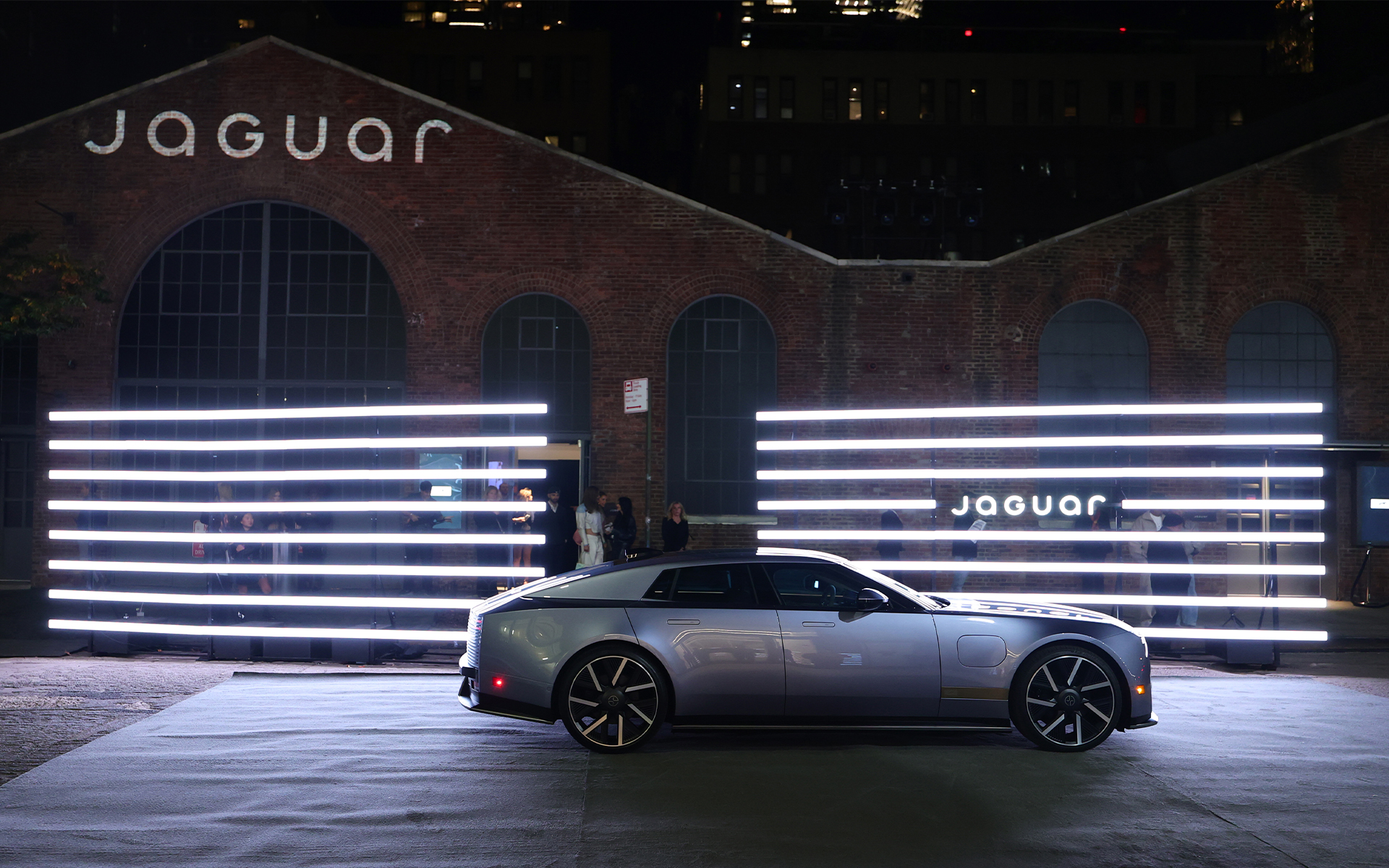 JAGUAR TYPE 01 Reveal in New York City - Inside NEW YORK, NEW YORK - OCTOBER 06: A view of the 2028 Jaguar Type 01 during the JAGUAR TYPE 01 Reveal in New York City at Storied NYC on October 06, 2026 in New York City. (Photo by Dimitrios Kambouris/Getty Images for JAGUAR Land Rover)