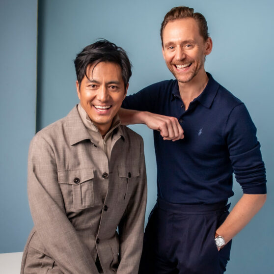 Tom Hiddleston and Genden Phuntsok photo credit Apple TV