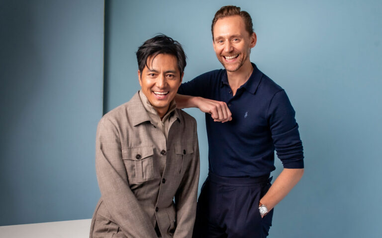 Tom Hiddleston and Genden Phuntsok photo credit Apple TV